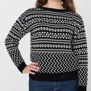 American Apparel black and white ski sweater Sweater